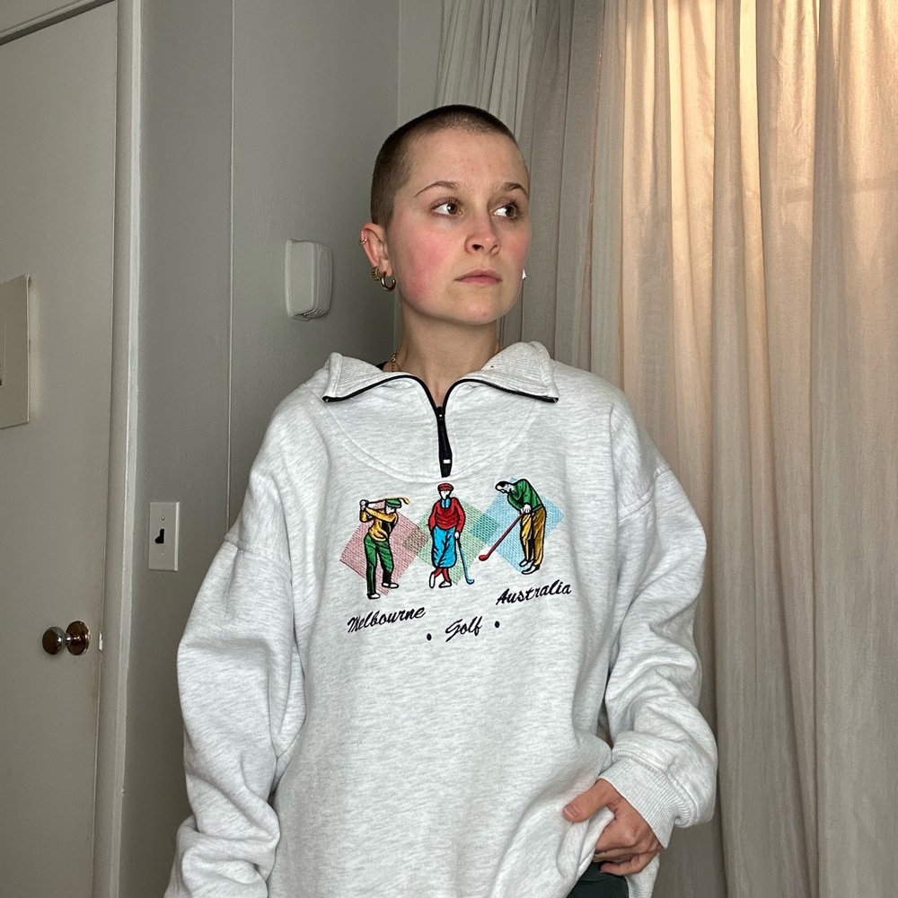 Melbourne Australia Golf Vintage Inspired Crewneck Zip Sweatshirt